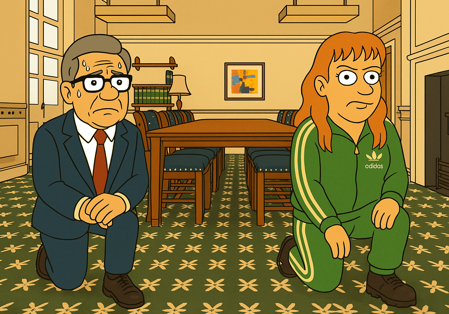 Rodney kneeling scene